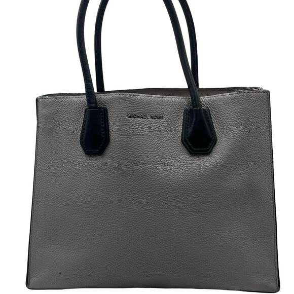MICHAEL KORS Mercer Black Gray Cream Color-Block Saffiano Leather Tote Bag COA - Picture 16 of 16
